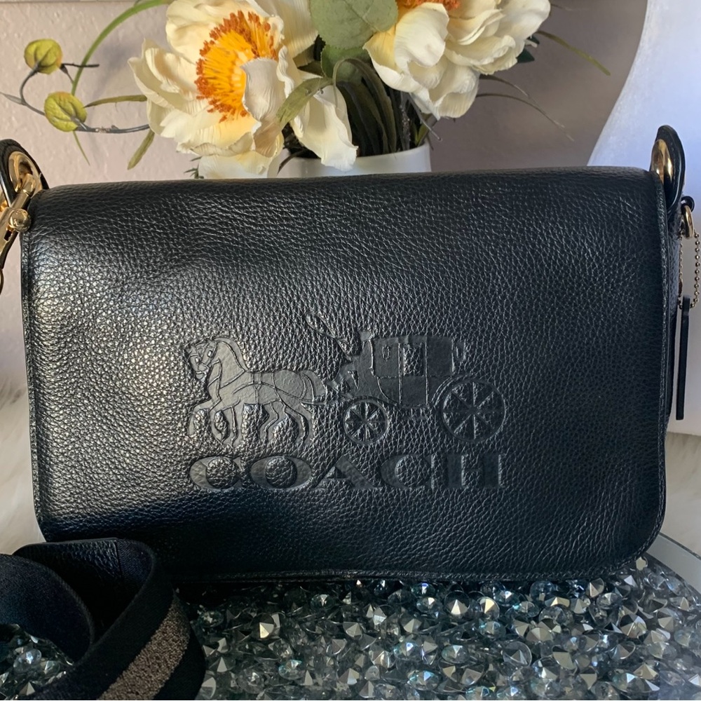 Coach Black Pebbled Leather Crossbody Bag - Picture 2 of 12
